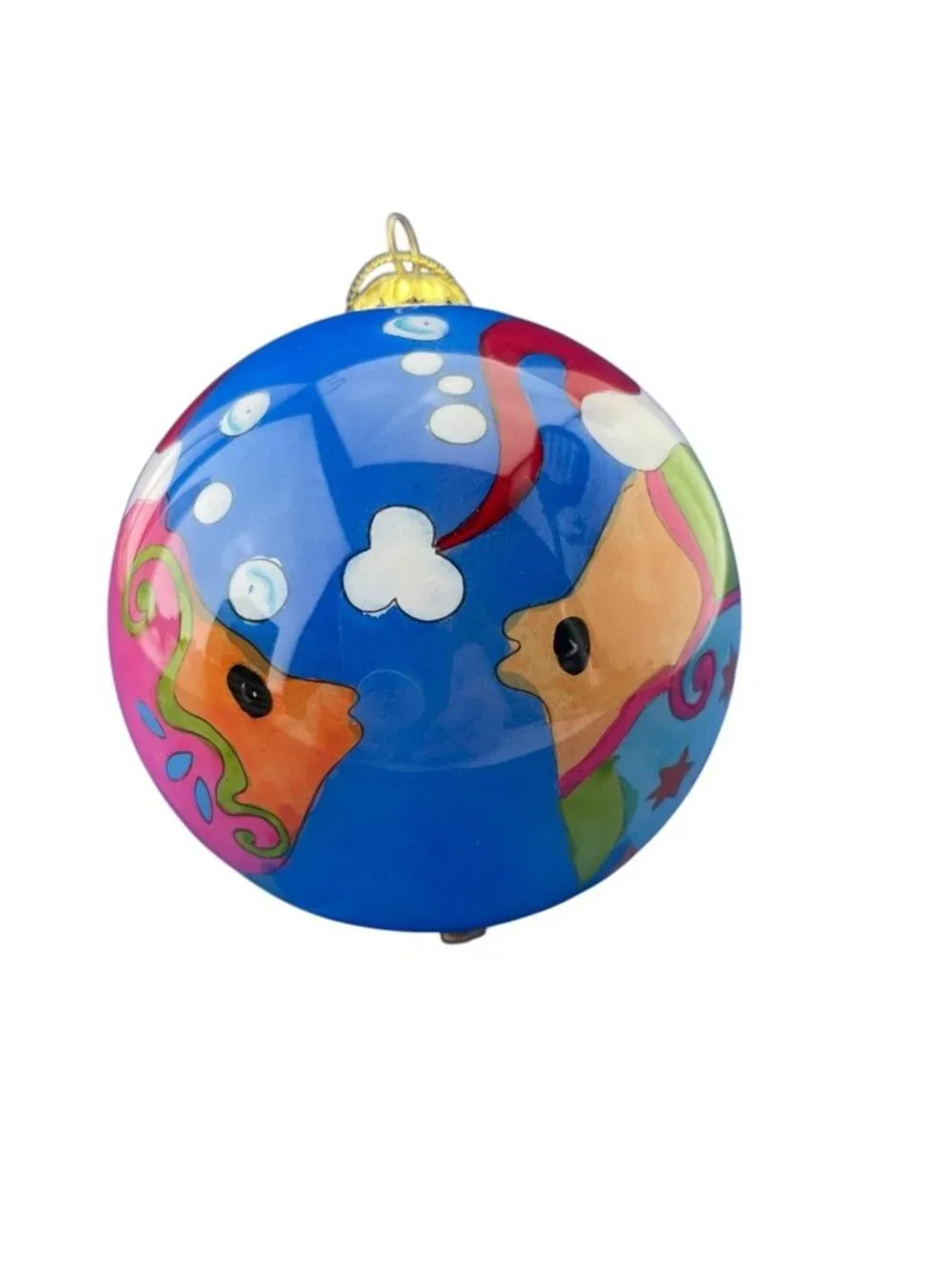 Pier 1 Imports Li Bien Merry Fishmas Seahorse Glass Ball Ornament Christmas 2008